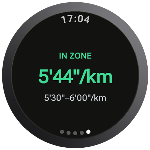 Wear OS — in zone pace